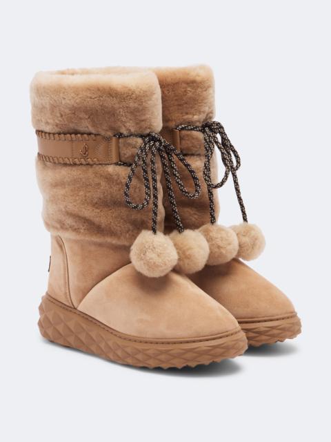 JIMMY CHOO Cobi shearling-trimmed suede platform boots
