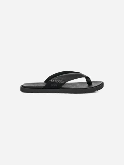 UGG ® Men's Seaside II Flip Leather/Suede Sandals in Black