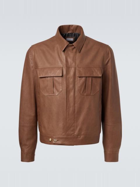 Brunello Cucinelli Leather blouson jacket