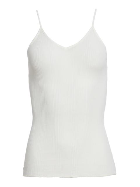 KHAITE Mona Cotton-Blend Top neutral