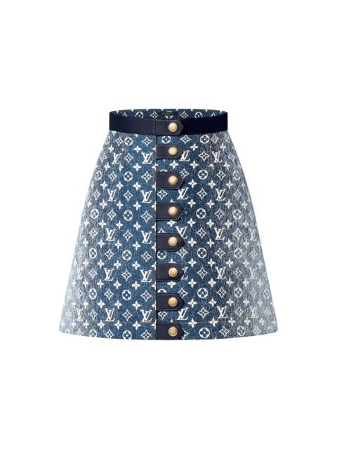 Louis Vuitton Monogram Jacquard Denim A-Line Skirt