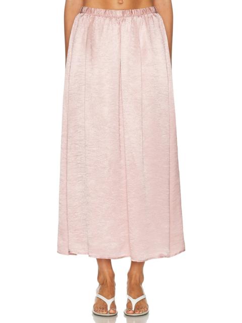 Enza Costa Textured Satin Celeste Skirt