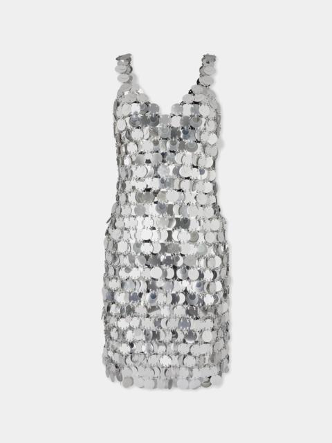 rabanne SILVER SPARKLE DISCS DRESS