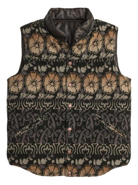 RRL by Ralph Lauren floral-jacquard leather gilet