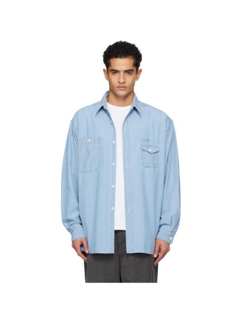 Nanamica Blue OOAL Regular Collar Chambray Shirt