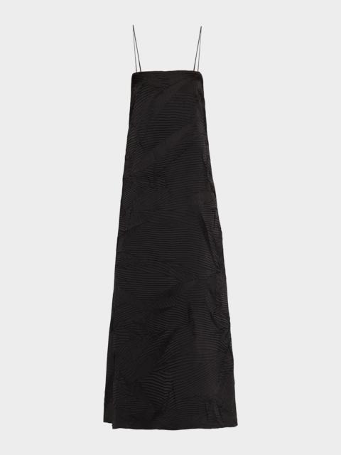 ULLA JOHNSON Landscape Textured Satin Maxi Dress