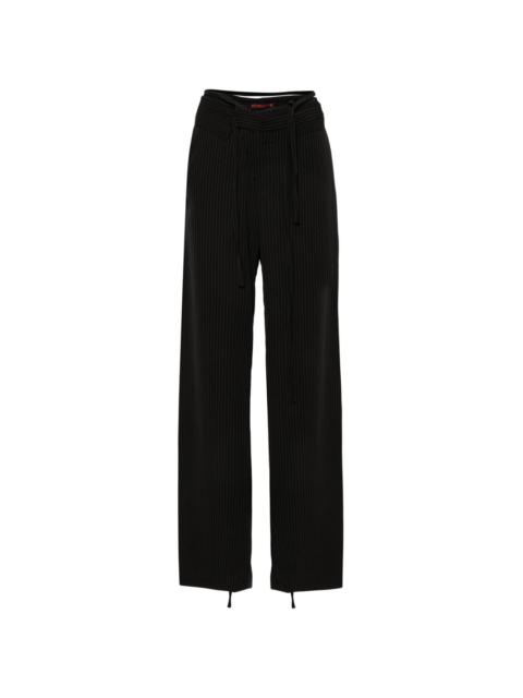 pinstripe-pattern trousers