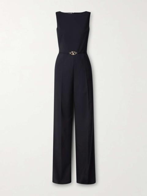 Valentino Belted wool and mohair-blend jumpsuit