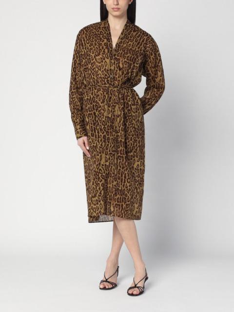 6397 LEOPARD-PRINT SHIRT DRESS IN COTTON VOILE