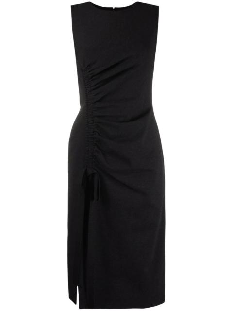 gathered-detail shift dress
