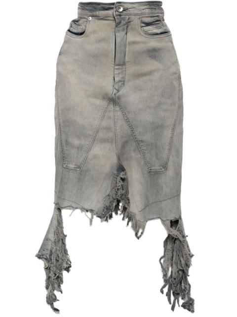 distressed denim skirt