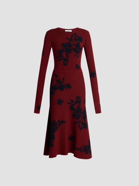 Erdem JACQUARD LONG SLEEVE MIDI KNIT DRESS