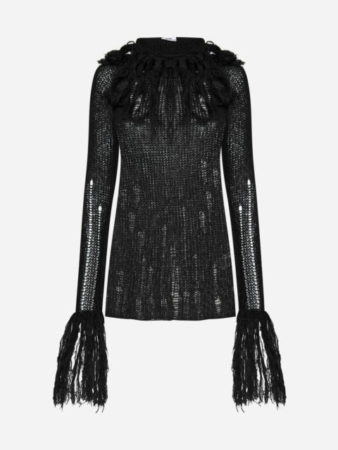 GCDS Broken knit mini dress