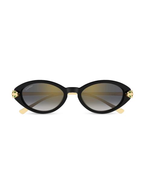 Cartier Women's Panthère Classic 52MM 24K-Gold-Plated Oval Sunglasses - Gold Black