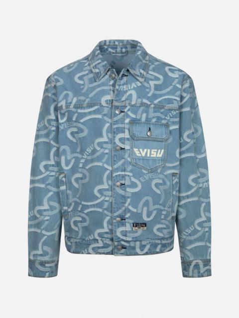 EVISU ALLOVER SEAGULL JACQUARD RELAX FIT DENIM JACKET