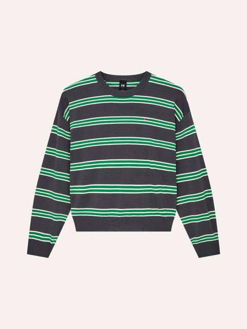 P.E NATION RETREAT STRIPE SWEATER IN IRON STRIPE