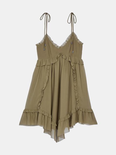 The Kooples SHORT KHAKI SILK DRESS