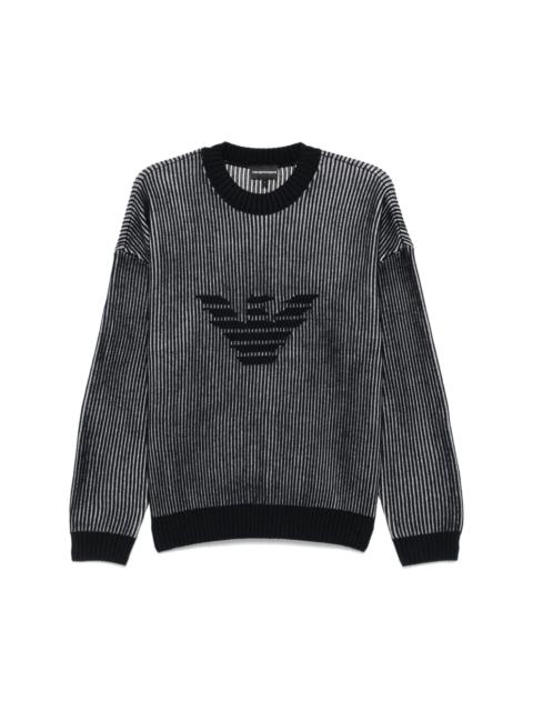 two-tone fisherman’s knit sweater