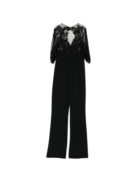 ZUHAIR MURAD lace-cape embellished jumpsuit