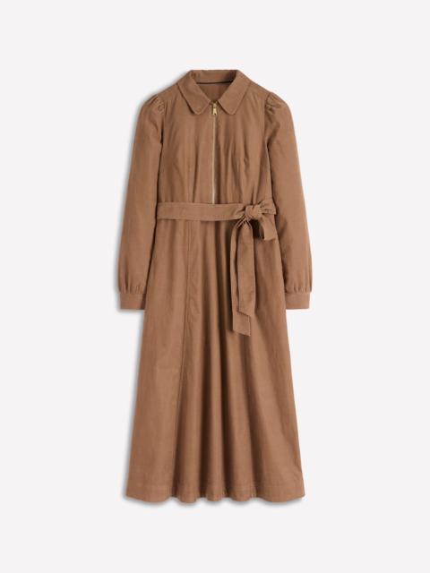 BODEN Adelaide Zip Cord Midi Dress-Latte