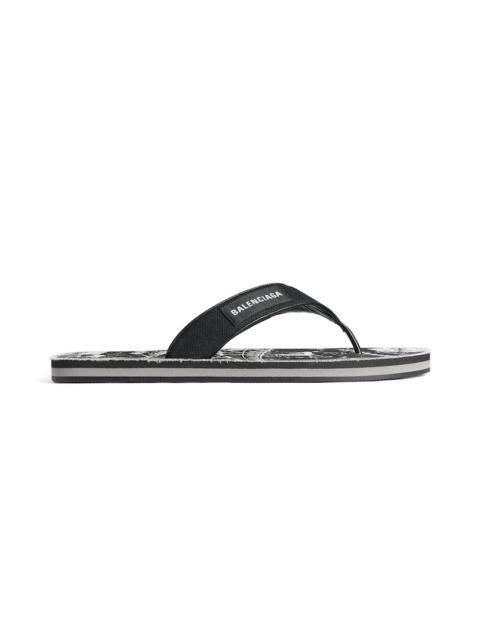 BALENCIAGA Men's Sunset Thong Flat in Black