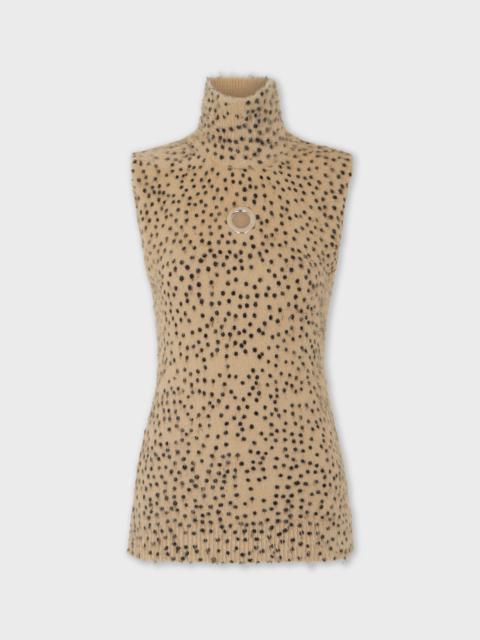 rabanne TURTLE-NECK SLEEVELESS TOP  IN BRUSHED KNIT