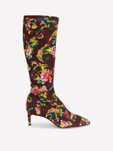BODEN Stretch Kitten Heel Boots-Floral Print