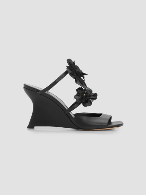 Zimmermann Women's Belara 85MM Floral Leather Wedge Sandals - Black