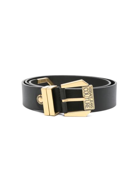 VERSACE JEANS COUTURE logo-engraved buckle leather belt