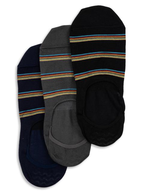 Paul Smith Men's 3-Pack Striped No Show Socks Set - Multi
