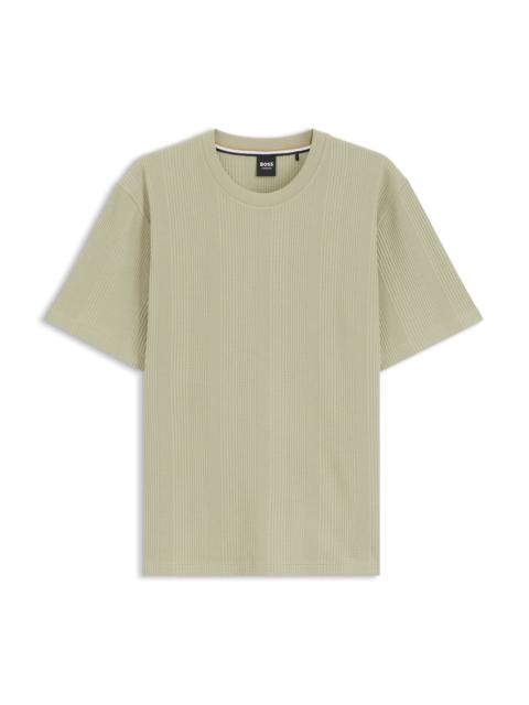 BOSS COTTON-BLEND T-SHIRT WITH WAFFLE STRUCTURE