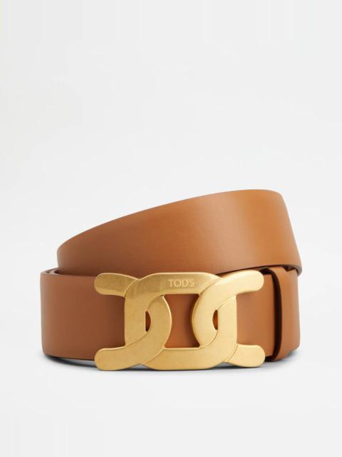 Tod's KATE BELT IN LEATHER - BROWN
