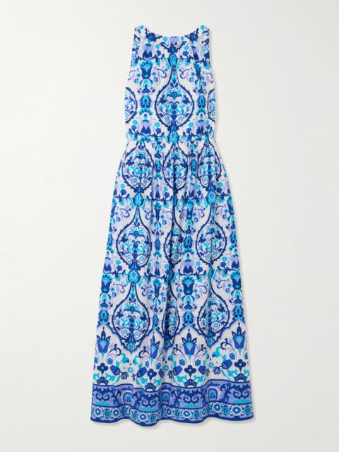 Cara Cara Colomba Open-back Floral-print Cotton-poplin Maxi Dress