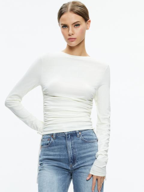 PERCY CREWNECK RUCHED CROPPED TOP
