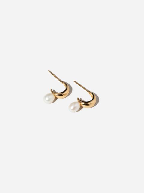 Madewell Maslo Jewelry Mini Pearl Hoop Earrings Gold