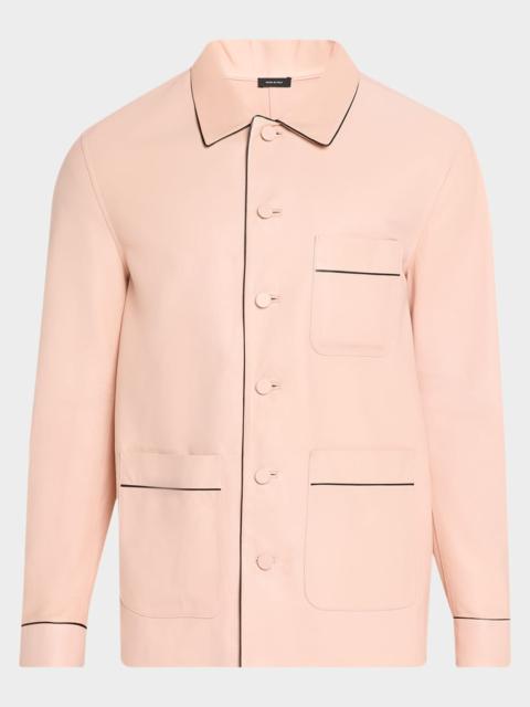 TOM FORD Men's Piped Nappa Leather Shirt Jacket