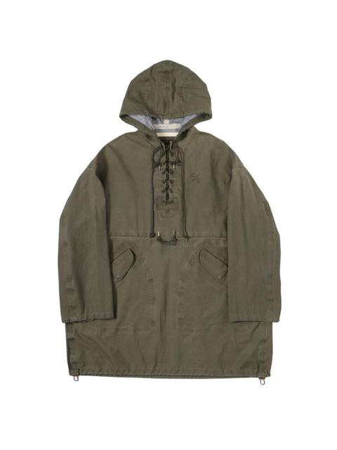 visvim CHINOOK PONCHO 3L DMGD OLIVE