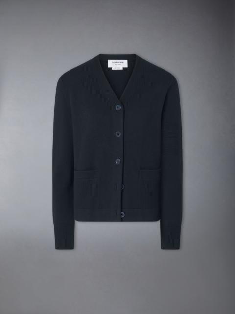 Thom Browne MERINO WOOL 4-BAR TROMPE L'OEIL CARDIGAN JACKET