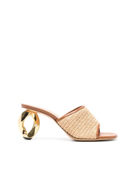 JW Anderson 80mm chain-heel raffia mules