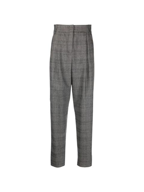 POW check high-waist trousers