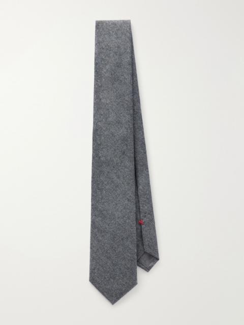 Brunello Cucinelli 8cm Virgin Wool-Flannel Tie Gray