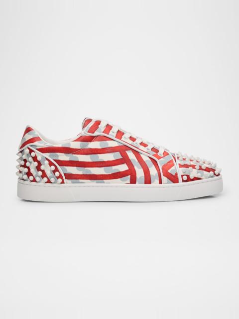 Christian Louboutin Men's Louis Gaagal Spike Low-Top Sneakers