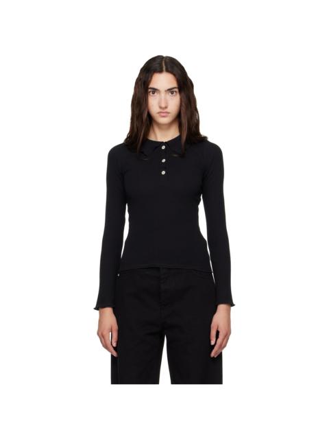 BASERANGE Black Dual Polo Long Sleeve Polo