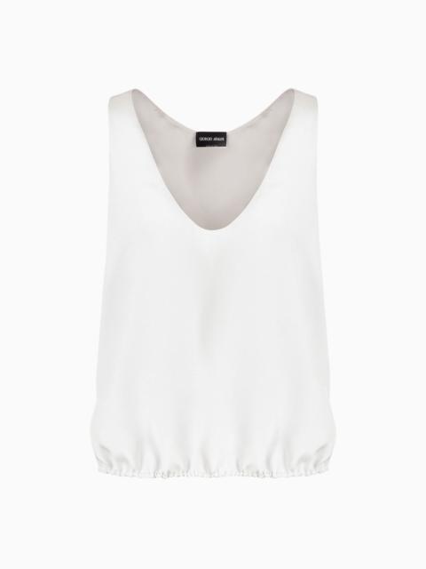 Tシャツ・カットソー GIORGIO ARMANI MAROCAIN GLITTERY SILK SLEEVELESS TOP GIORGIO ARMANI Tank Top | spinnaker | REVERSIBLE