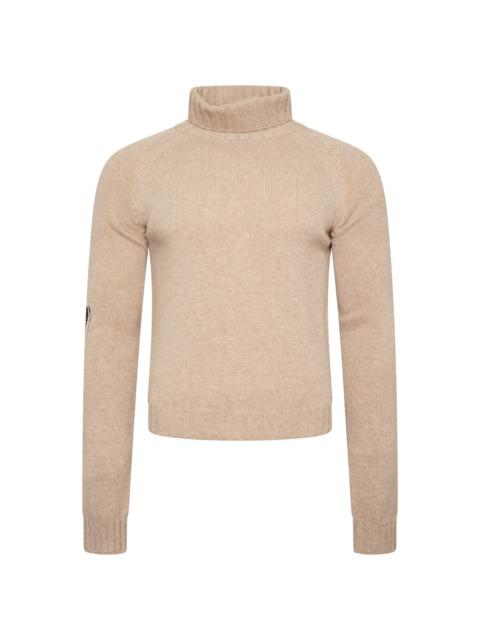 Raf Simons Small fit turtleneck sweater with glove in Beige
