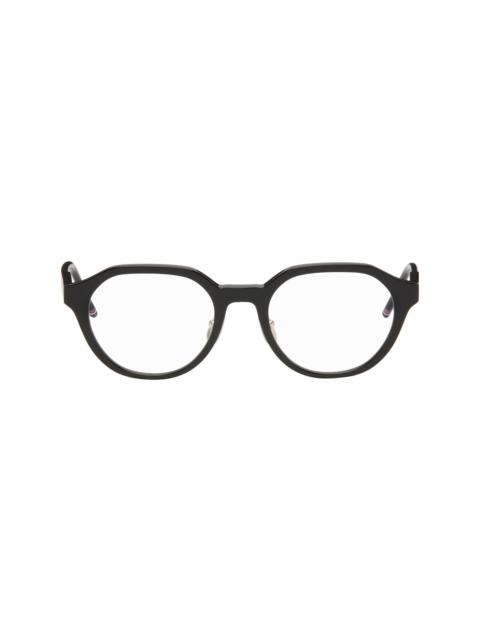 Thom Browne Black Acetate Oval Glasses