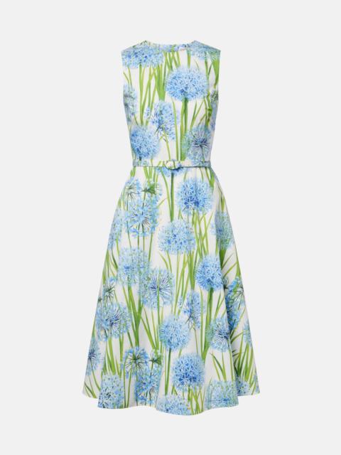 Oscar de la Renta Floral cotton-blend poplin midi dress