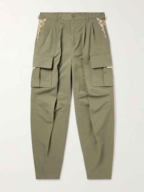 GUCCI Straight-Leg Jacquard-Trimmed Cotton-Ripstop Cargo Trousers