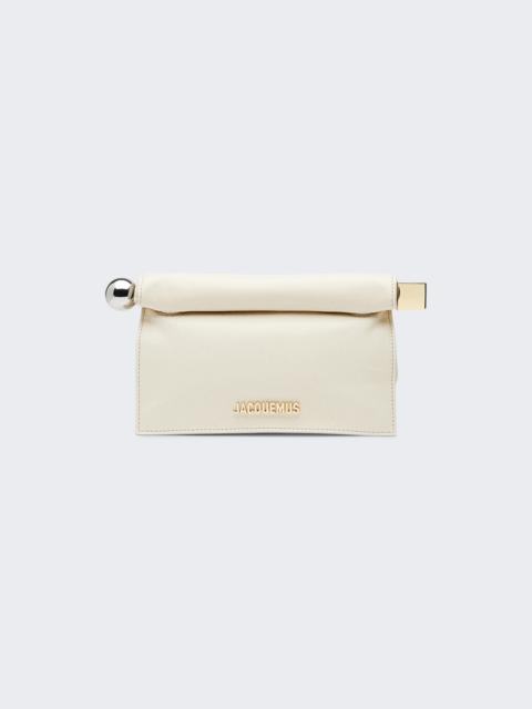 JACQUEMUS La Petite Pochette Rond Clutch Light Ivory