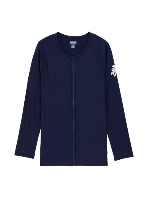 Men Long Sleeves Zipper Rashguard Solid